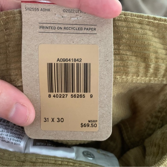 Levi’s Low Pro Mid Rise Straight Leg Corduroy Pants Tan Womens 31x30 - Picture 8 of 12